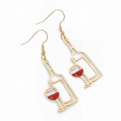 Boucle D'oreille Verre et Bouteille