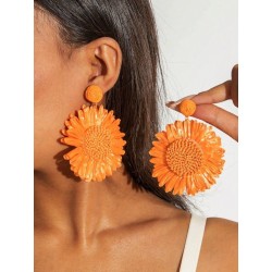 Boucle D'oreille Tournesol Orange