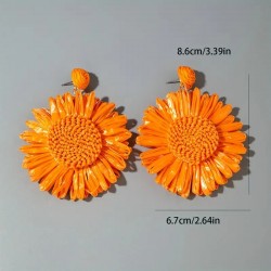 Boucle D'oreille Tournesol Orange