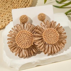 Boucle D'oreille Tournesol Beige