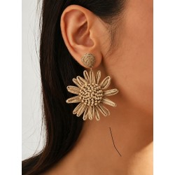 Boucle D'oreille Tournesol Beige