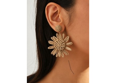 Boucle D'oreille Tournesol Beige