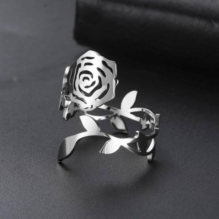 Bague Rose en Acier Inoxydable
