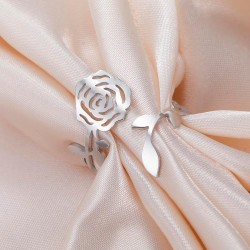 Bague Rose en Acier Inoxydable
