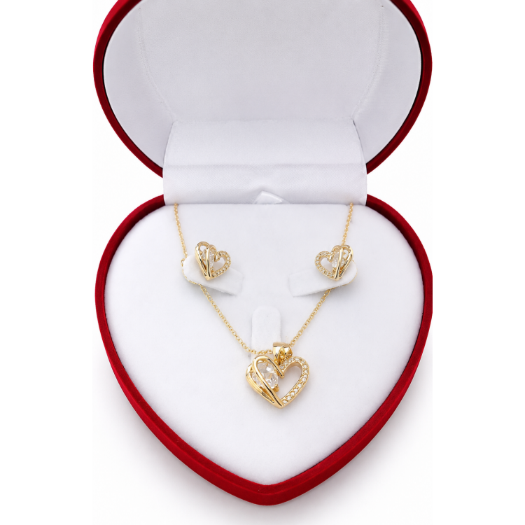 Parure cœur Doré Élégance