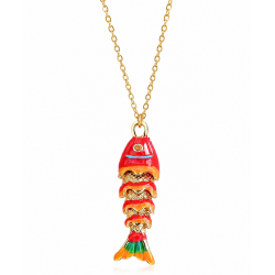 Collier Pendentif Poisson Rouge