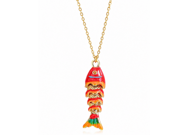 Collier Pendentif Poisson Rouge