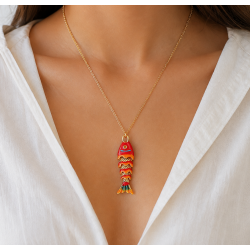 Collier Pendentif Poisson Rouge