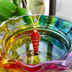 Collier Pendentif Poisson Rouge