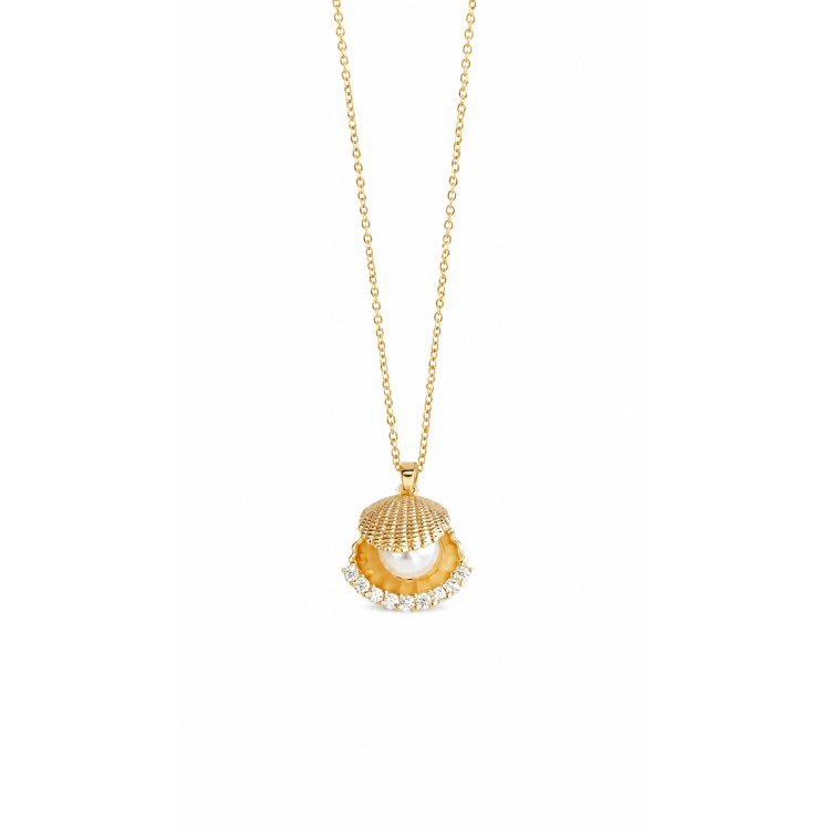 Collier Coquillage et Perle Doré