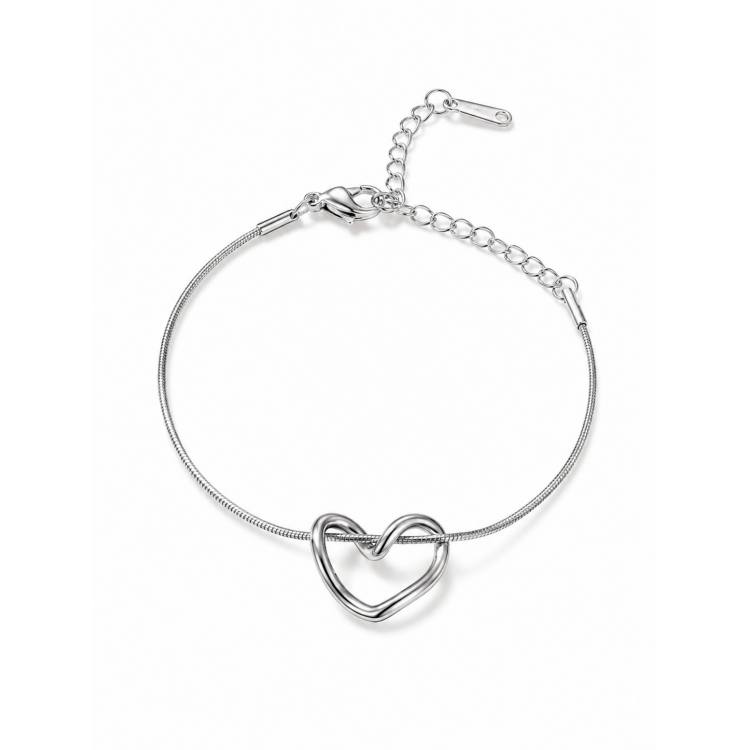 Bracelet Cœur  Elégant en Argent