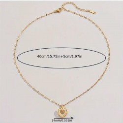Collier avec pendentif cœur en acier inoxydable