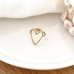 Bague cœur en acier inoxydable