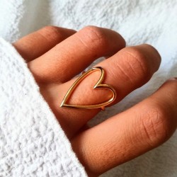 Bague cœur en acier inoxydable