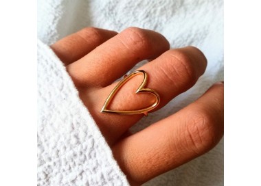 Bague cœur en acier inoxydable