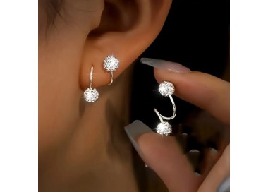 Boucles d'oreilles spirale Strass