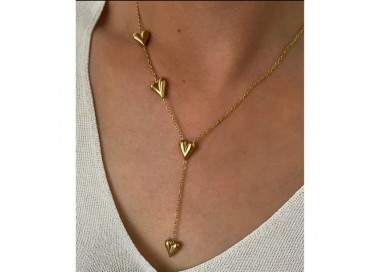 Collier pendentifs 4 cœurs
