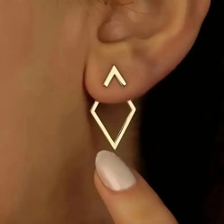 Boucles d'oreilles Losange Plaqué or 14K
