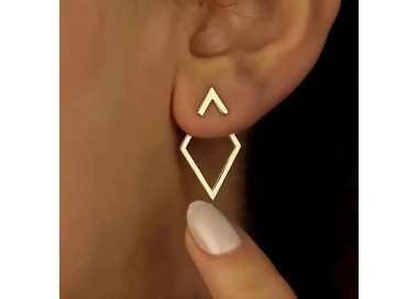 Boucles d'oreilles Losange Plaqué or 14K