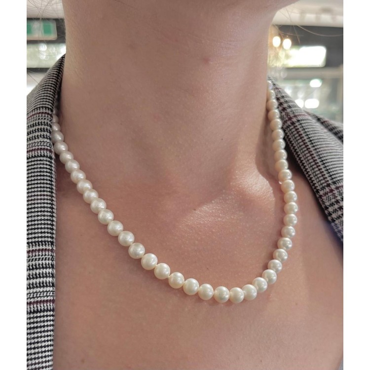 Collier Perles Blanches