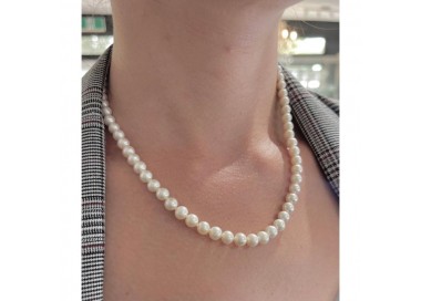 Collier Perles Blanches