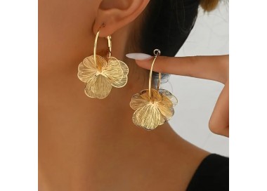 Boucle d'oreilles ajourées - Grosse Fleur