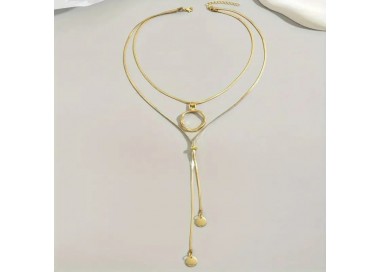 Collier Double Inoxydable