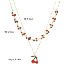 collier en forme de cerise mignon