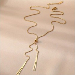 Collier en Y avec pendentif Triangle doré